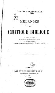 Tapa de Mélanges de critique biblique: Le texte primitif du premier récit de la création, le Deutéronome ..