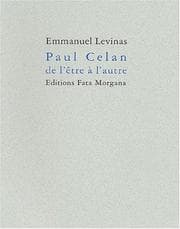 Tapa de Paul Celan, de l'être à l'autre