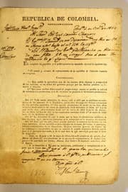 Tapa de Republica de Colombia. El Congreso há espedido y el poder ejecutivo ha mandado ejecutar la siguiente ley