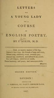 Tapa de Letters to a young lady on a course of English poetry