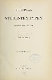 Tapa de Studenten-typen, December 1839-Mei 1941