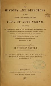 Tapa de The history and directory of the town and county of the town of Nottingham