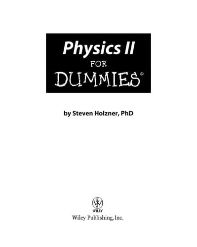Tapa de Physics II for dumnies