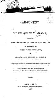 Tapa de Argument of John Quincy Adams, Before the Supreme Court of the United States: In the Case of the ..