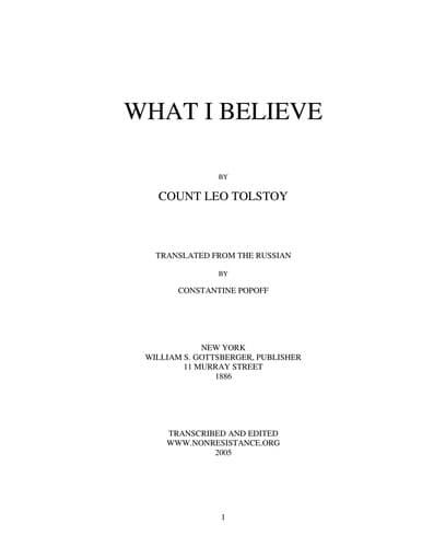Tapa de What I Believe