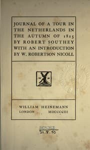 Tapa de Journal of a tour in the Netherlands in the autumn of 1815
