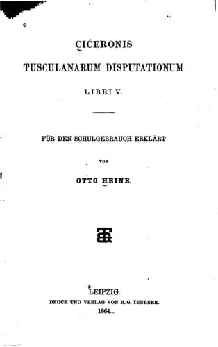 Tapa de Tusculanarum disputationum libri v