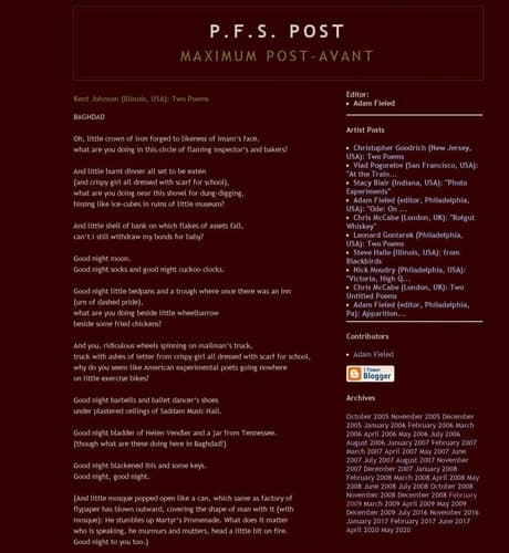 Tapa de Anthology: P.F.S. Post: 2009