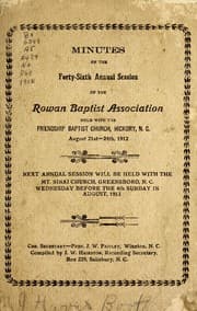 Tapa de Annual of the ... session of the Rowan Baptist Association