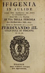 Tapa de Ifigenia in Aulide