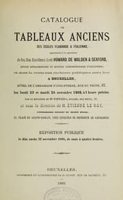 Tapa de Catalogue de tableaux anciens des écoles flamande et italienne, appartenant à la succession de feu Son Excellence Lord Howard de Walden & Seaford