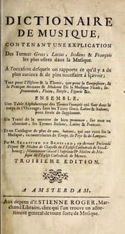 Tapa de Dictionaire de musique