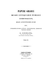 Tapa de Papyri graeci musei antiquarii publici Lugduni-Batavi ..