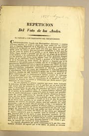 Tapa de Repeticion del voto de Los Andes. El Cabildo a los habitantes del departamento