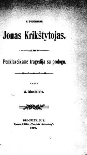 Tapa de Jonas Krikstytojas