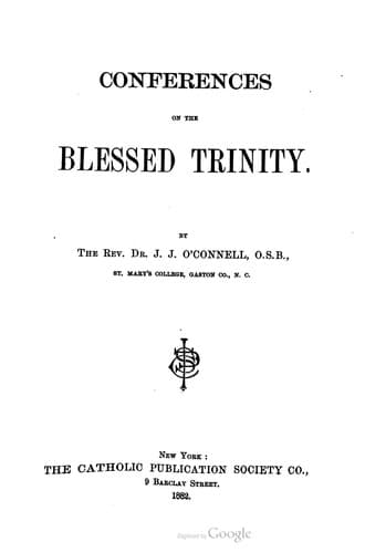 Tapa de Conferences on the Blessed Trinity