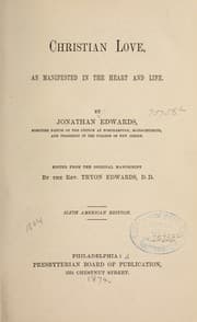 Tapa de Christian love as manifested in the heart and life