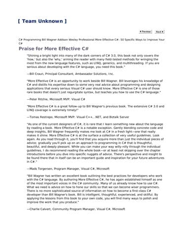 Tapa de More effective C#