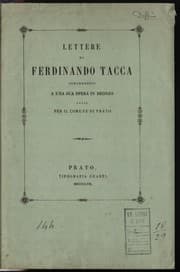 Tapa de Lettere di Ferdinando Tacca concernenti a una sua opera in bronzo