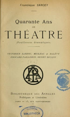 Tapa de Quarante ans de théâtre