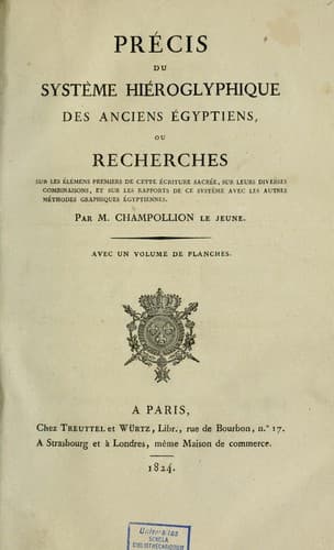 Tapa de Précis du système hiéroglyphique des anciens égyptiens, ou, Recherche sur les éléments premiers de cette écriture sacrée