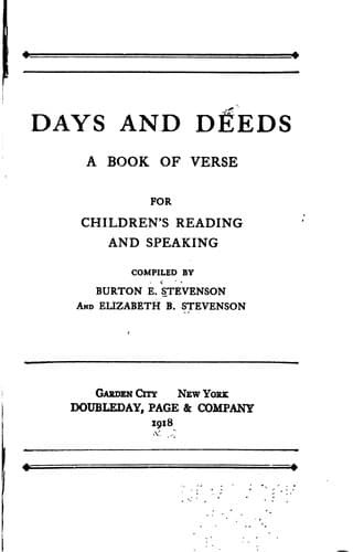 Tapa de Days and deeds