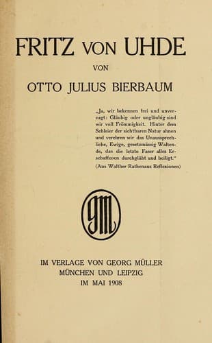 Tapa de Fritz von Uhde