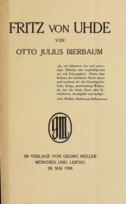 Tapa de Fritz von Uhde