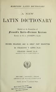 Tapa de Harpers' Latin dictionary