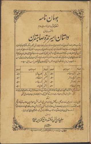 Tapa de Homān nāmah