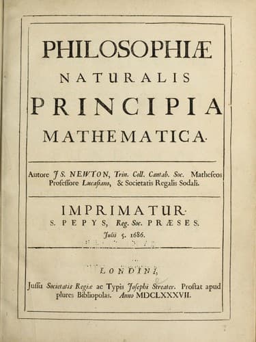 Tapa de Philosophiæ Naturalis Principia Mathematica.