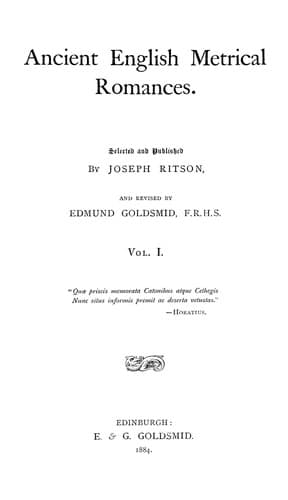 Tapa de Ancient English metrical romances