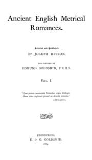 Tapa de Ancient English metrical romances