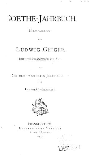 Tapa de Goethe-jahrbuch