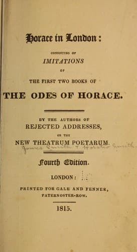 Tapa de Horace in London