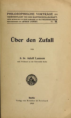 Tapa de Über den Zufall