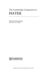 Tapa de The Cambridge companion to Hayek