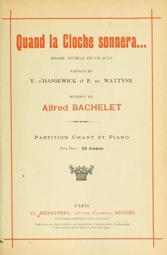 Tapa de Quand la cloche sonnera