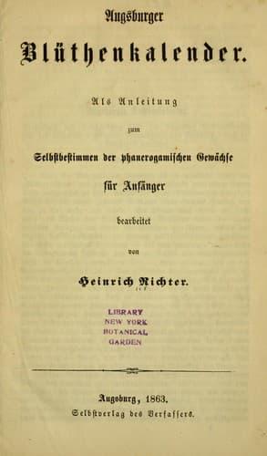 Tapa de Augsburger Blüthenkalendar.