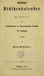 Tapa de Augsburger Blüthenkalendar