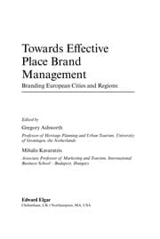 Tapa de Towards effective place brand management