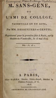 Tapa de M. Sans-Géne