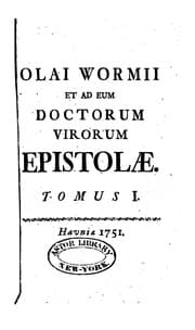 Tapa de Olai Wormii et ad eum doctorum virorum epistolae