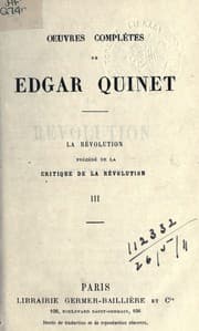 Tapa de La Revolution; précédé de la Critique de la Révolution