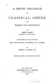Tapa de A short grammar of classical Greek