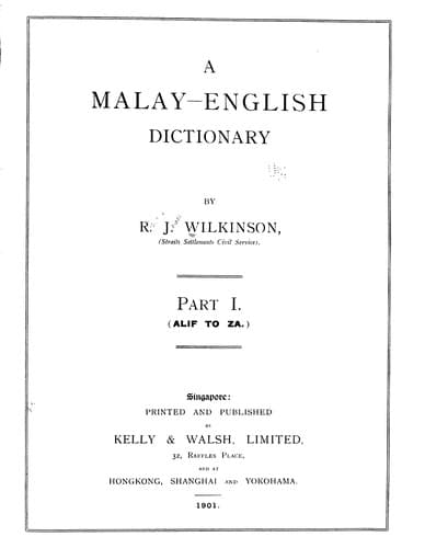 Tapa de A Malay-English dictionary