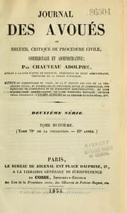 Tapa de Journal des avoués
