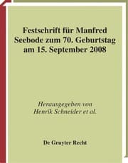 Tapa de Festschrift für Manfred Seebode zum 70. Geburtstag am 15. September 2008