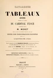 Tapa de Catalogue de tableaux anciens provenant de la galerie du Cardinal Fesch et composant celle de M. Moret