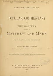 Tapa de A popular commentary on the Gospels according to Matthew and Mark